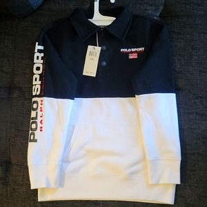 Black and white polo sport sweatshirt